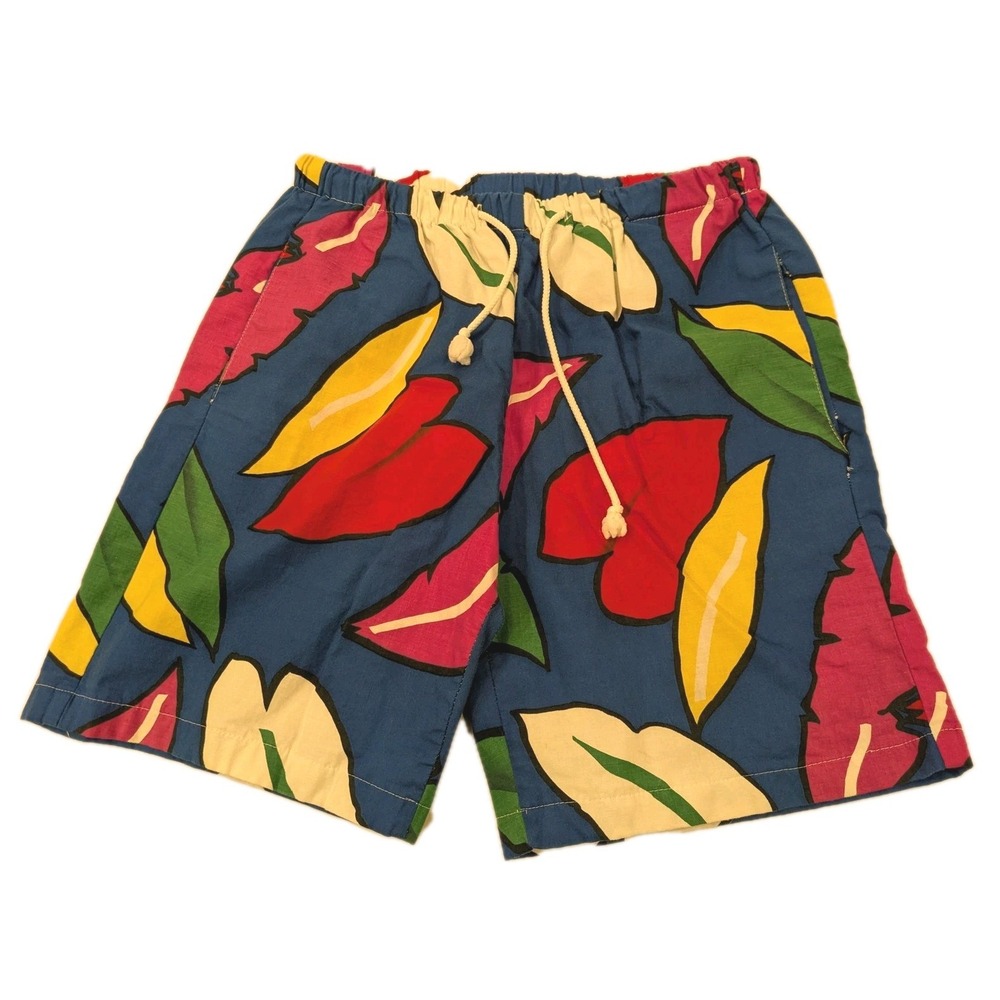 Vintage Bushwacker USA Beach Shorts Mens M Multicolor Floral Hawaiian 80s 90s